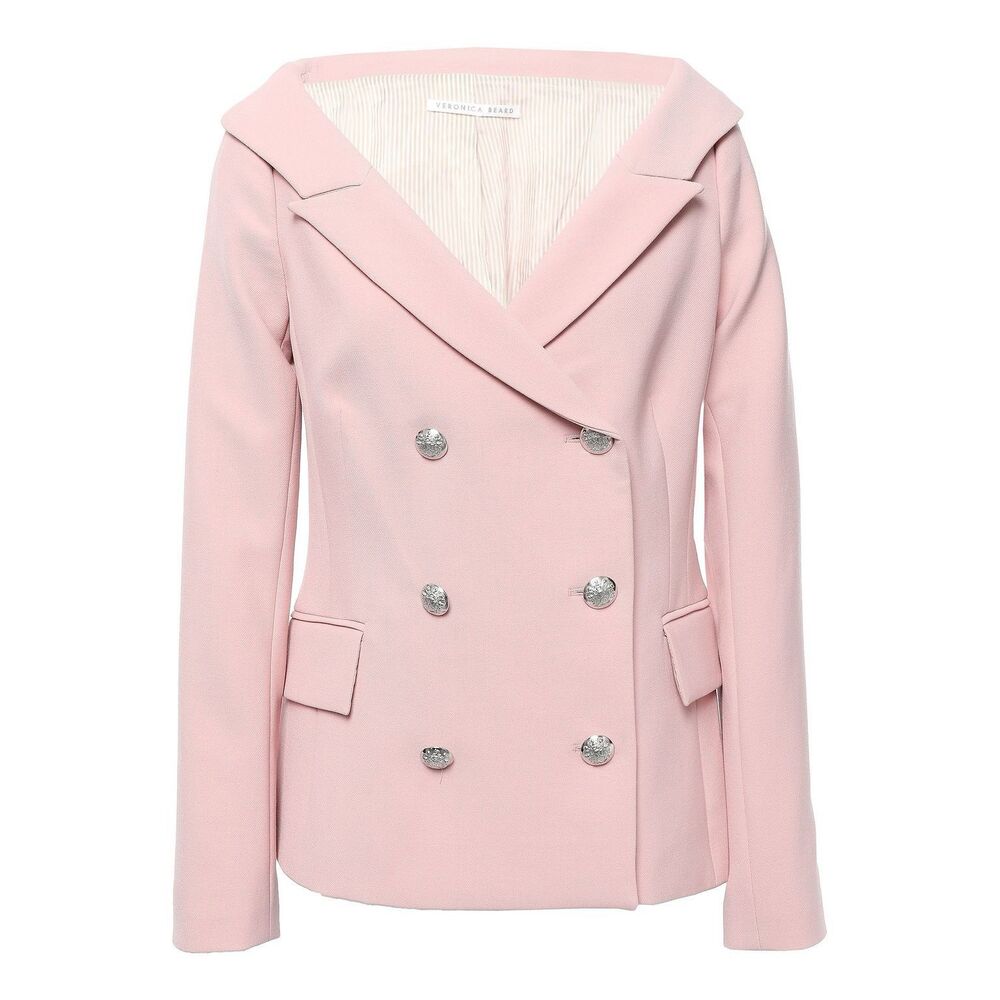 Veronica Beard Frayne Blazer Pink Double Breasted Size 12 - Picture 6 of 11